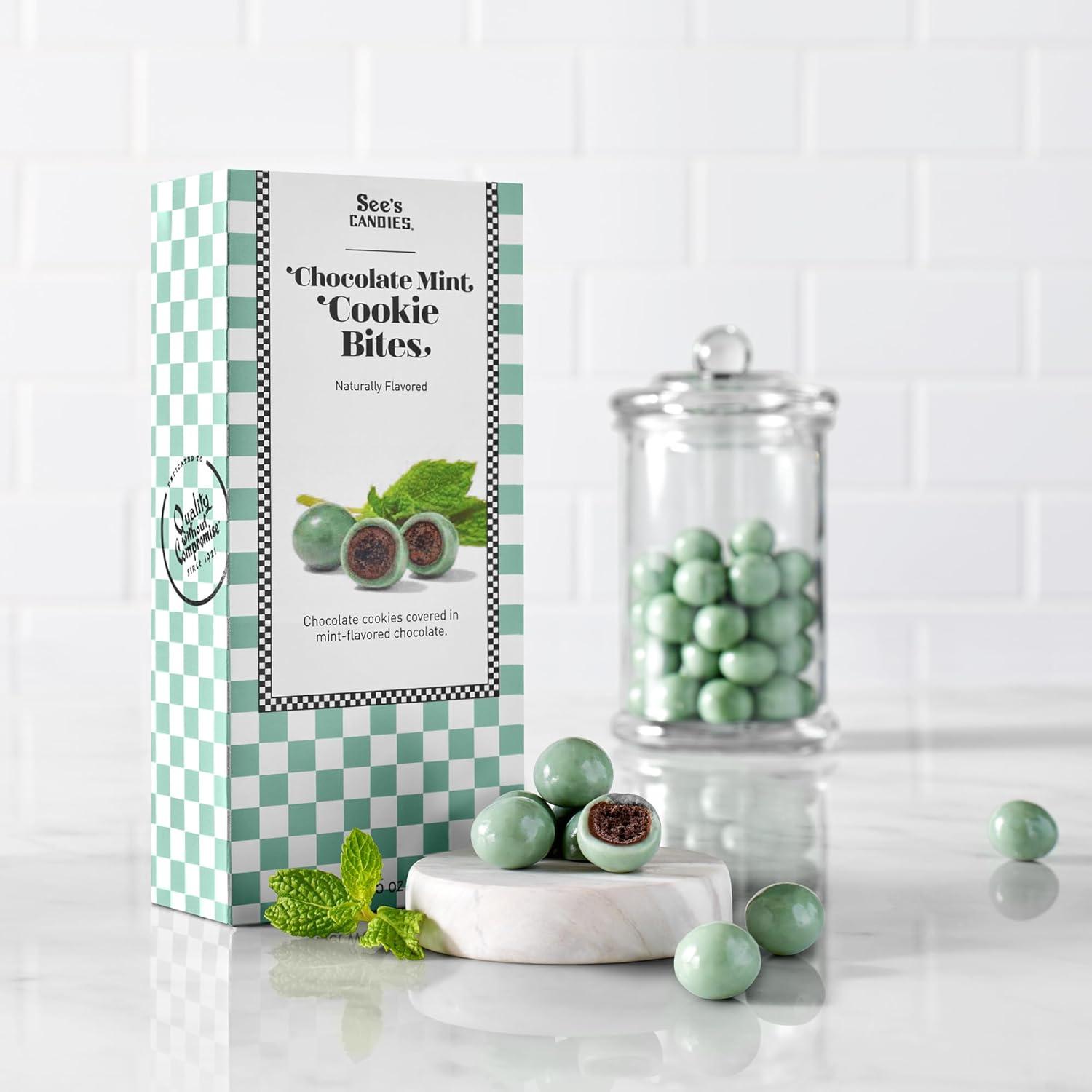 imageSees Candies St Patricks Day Chocolate Mint Cookie Bites Bite Sized Chocolate Treats 5oz