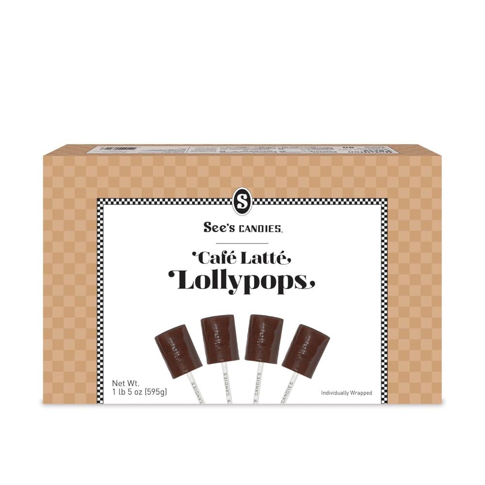 imageSees Candies 1 lb 5 oz Cafe Latte Lollypops