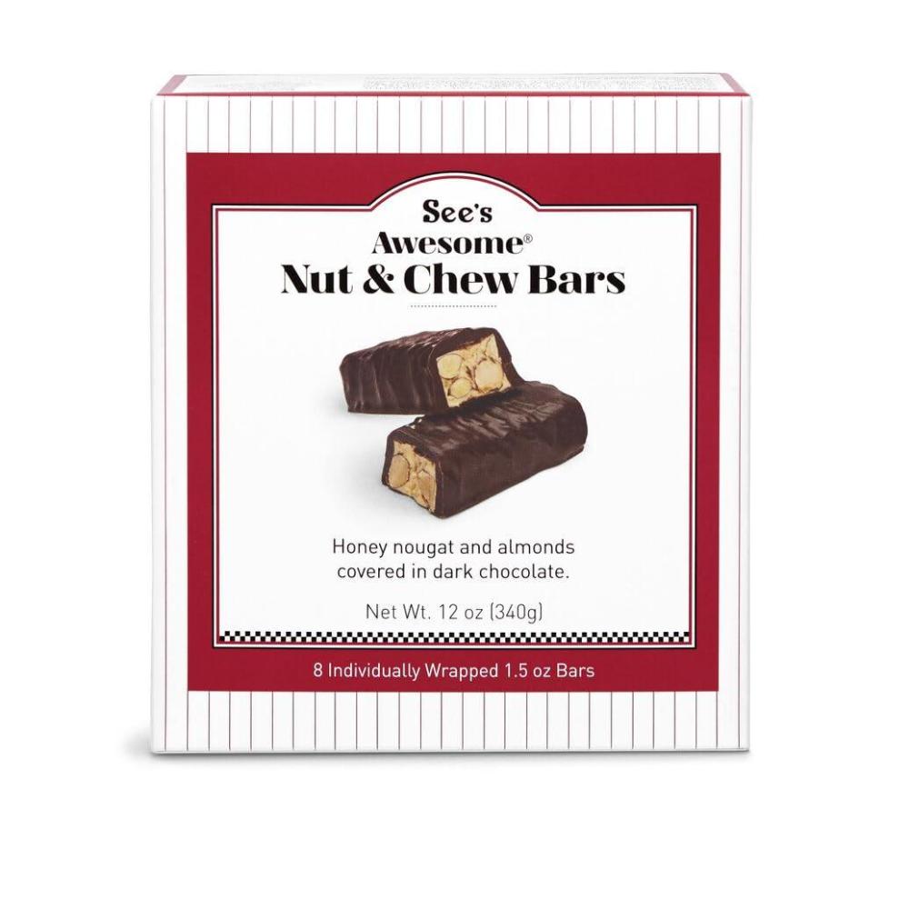 imageSees Candies 12 oz Awesome Nut amp Chew Bars 8 Individually Wrapped Bars