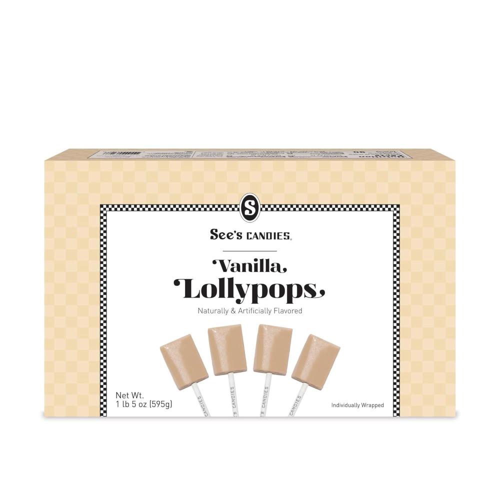 imageSees Candies 1lb 5 oz Vanilla Lollypops