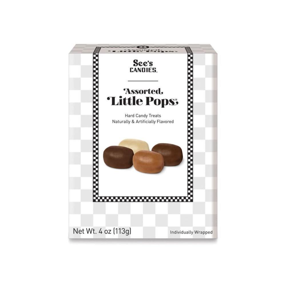 imageSees Candies 4 oz Little Pops VanillaButterscotch  Coffee  Vanilla  Chocolate