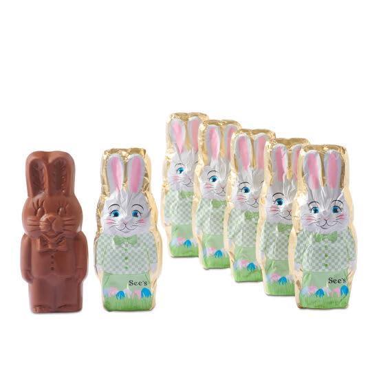 imageSees Candies 6 oz Easter Mini Milk Chocolate Bunnies Pack of 6