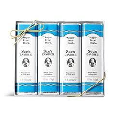 See’s Candies 6 oz Sugar Free Dark Bars (4 Individually Wrapped Bars)