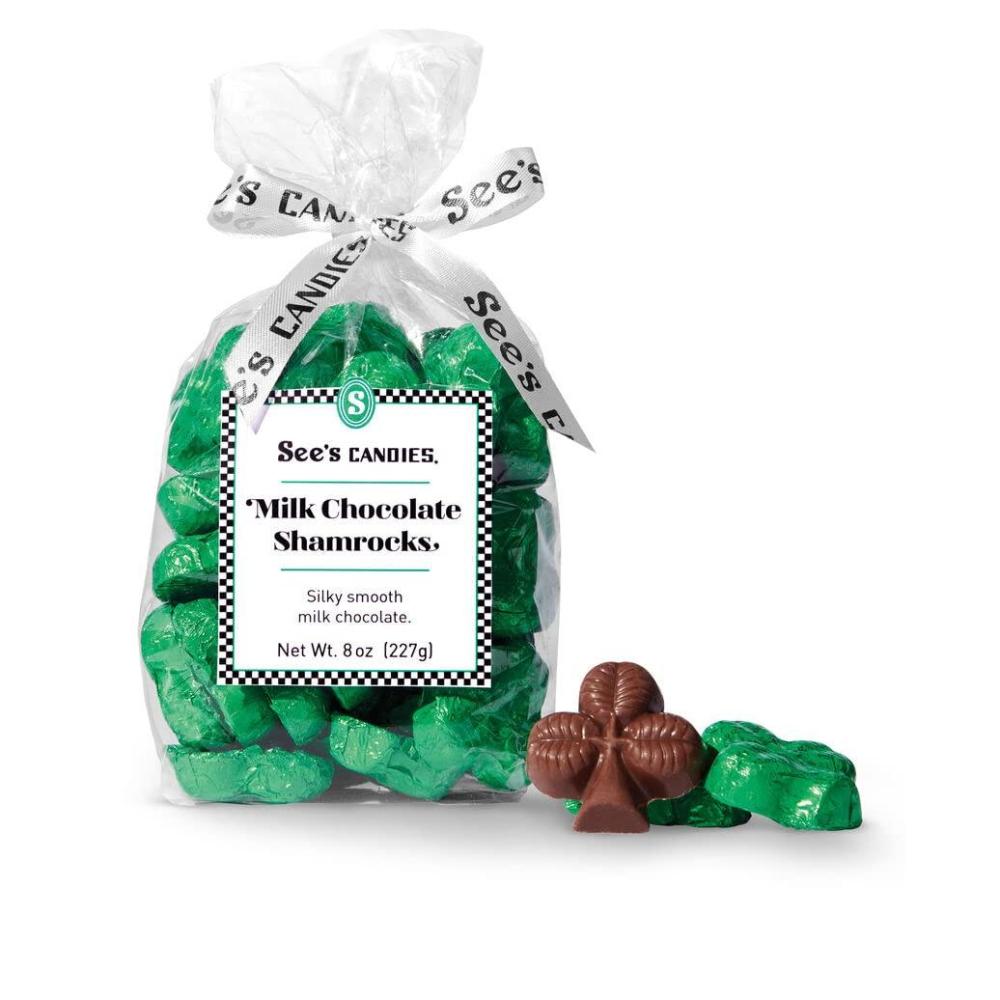 imageSees Candies 8 oz St Patricks Day Milk Chocolate Shamrocks