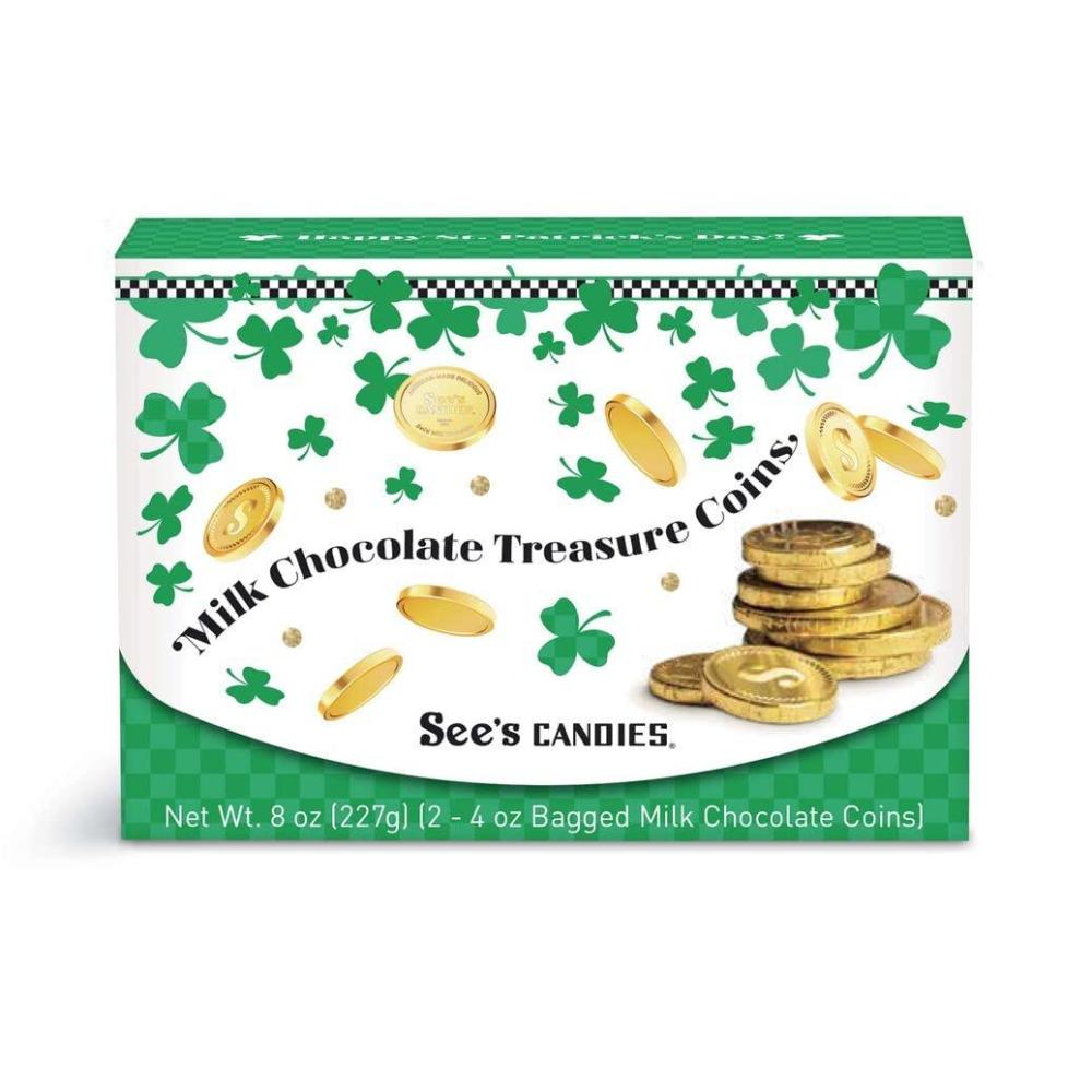 imageSees Candies 8 oz St Patricks Day Milk Chocolate Treasure Coins