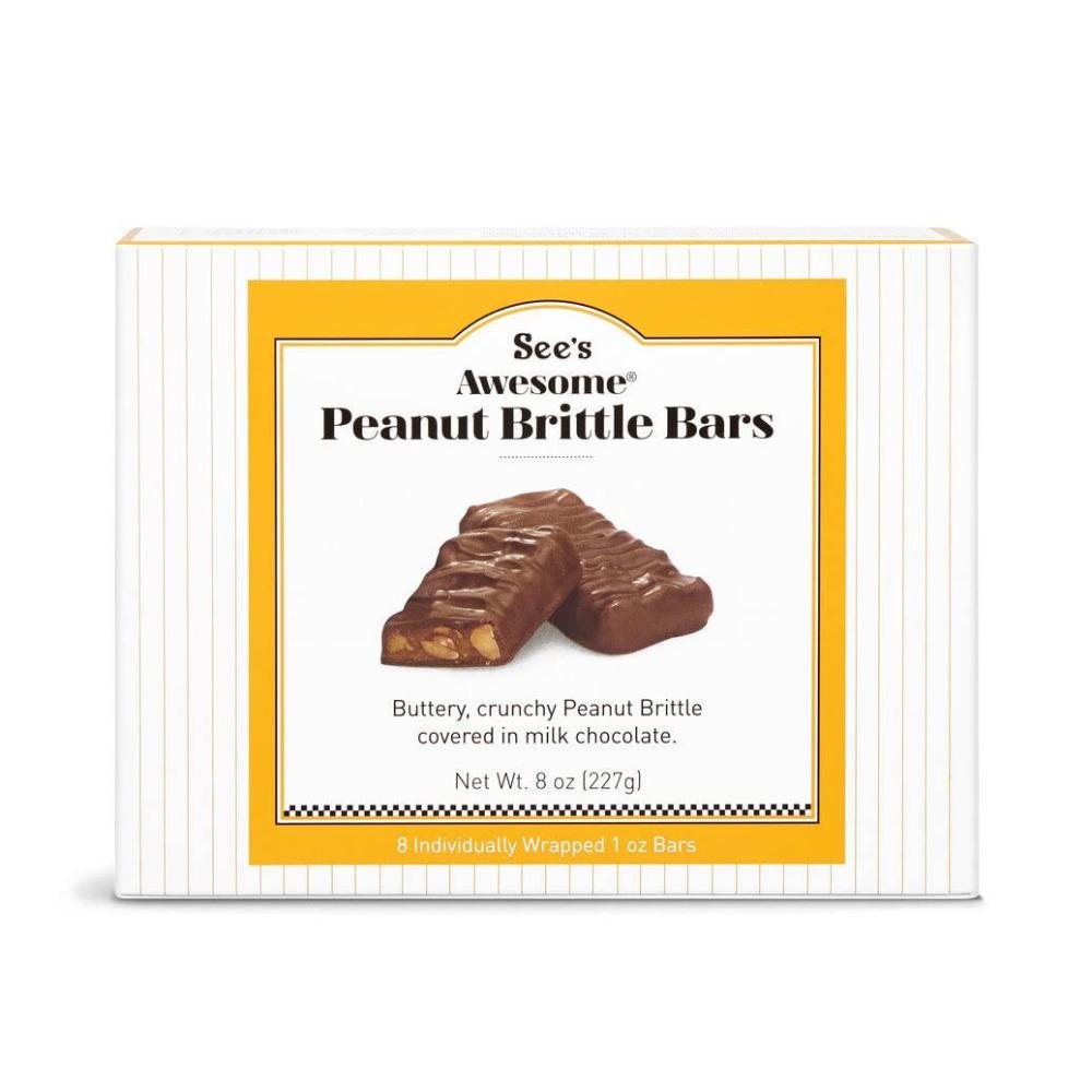 imageSees Candies Awesome Peanut Brittle Bars  8 Individually Wrapped Bars Brittle Treat Classic Crunchy Snack 93 oz