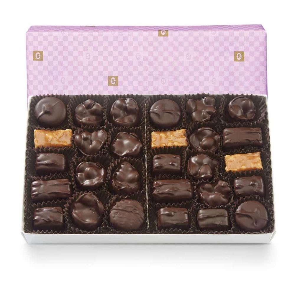 imageSees Candies Dark Chocolate Nuts amp Chews Lavender Checkerboard Wrap