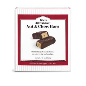 See’s Candies 12 oz Awesome Nut & Chew Bars (8 Individually Wrapped Bars)