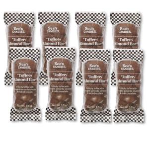 See’s Candies 12 oz Milk Toffee Almond Bars (8 Individually Wrapped Bars)