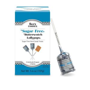 See’s Candies 5.6 oz Sugar Free Butterscotch Lollypops