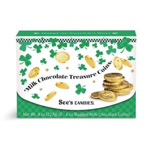 See’s Candies 8 oz St. Patrick’s Day Milk Chocolate Treasure Coins