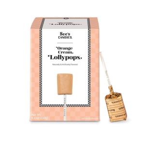 See’s Candies 8.4 oz Orange Cream Lollypops