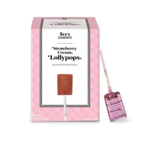 See’s Candies 8.4 oz Strawberry Cream Lollypops