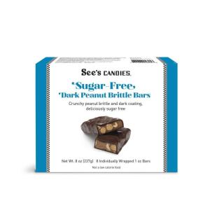 See’s Candies 8 oz Sugar Free Dark Peanut Brittle Bars