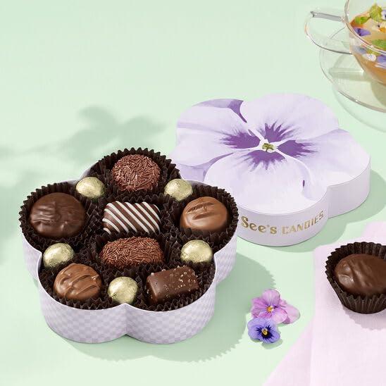imageSees Candies Petal Pop Box Assorted Chocolates Flower Shaped Gift Box 63 oz