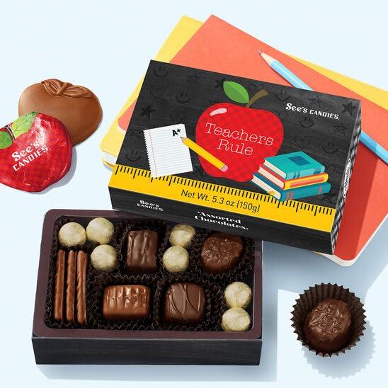 imageSees Candies 48 oz Teachers Rule Chocolate Box