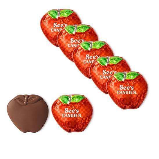 imageSees Candies 1 lb 8 oz Milk Chocolate Foil Apples Pack of 6