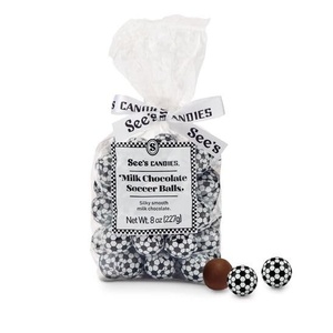 See’s Candies Milk Chocolate Foil Soccer Balls – Game Day Snacks, Individually Wrapped, 8 oz