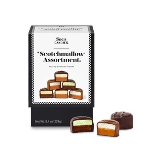 See’s Candies Scotchmallow Assortment – Mint, Caramel Apple, Coffee, Honey Marshmallow Coated in Milk & Dark Chocolate, 12 Piece Box, 8.4 oz