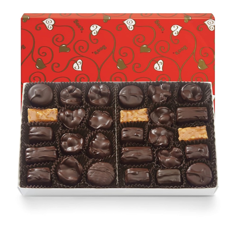image:imageSees Candies Dark Chocolate Nuts amp Chews Sweet Hearts Wrap
